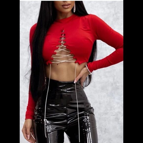 CHAIN CROP TOP - Picture 1 of 4